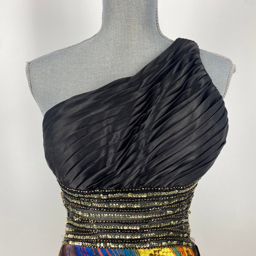 Betsy & Adam Animal Print Formal Gown 8